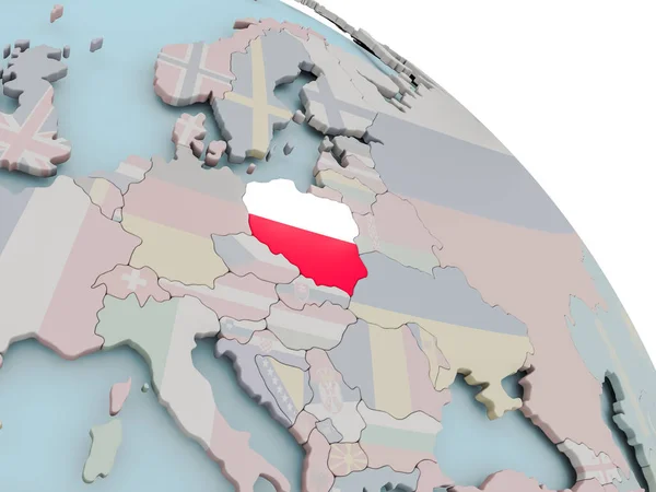 Mapa Polski z flagą — Zdjęcie stockowe