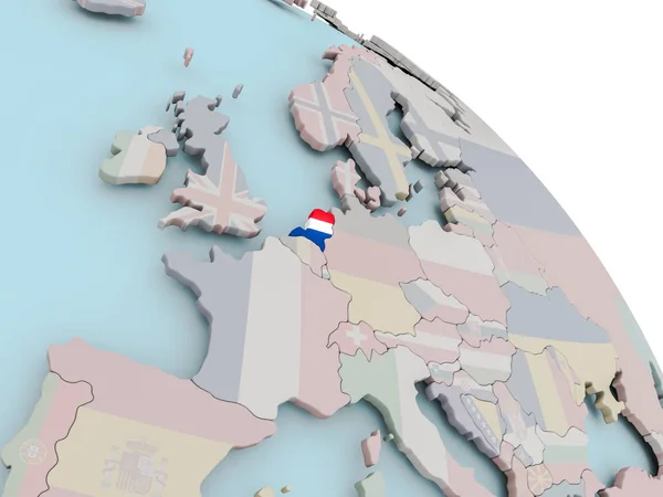 Kaart van Nederland met vlag — Stockfoto