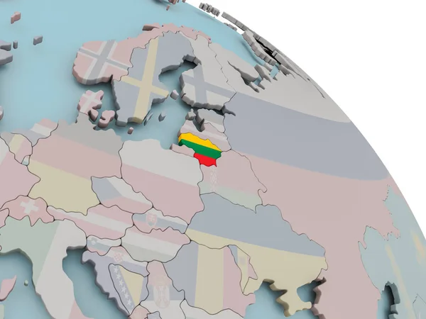 国旗的立陶宛地图 — 图库照片