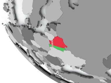 Beyaz Rusya bayrağı siyasi dünya üzerinde