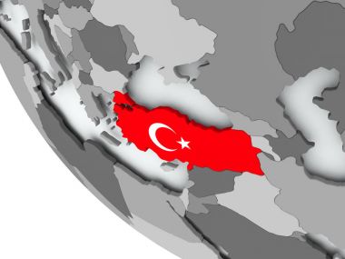 Siyasi Globe Türkiye'nin bayrak