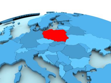 Mavi siyasi dünya üzerinde Polonya
