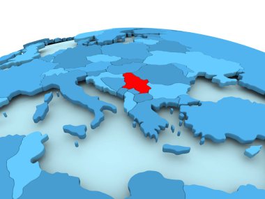 Mavi siyasi dünya üzerinde Sırbistan