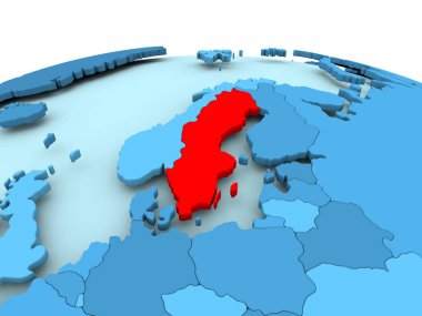 İsveç mavi siyasi dünya üzerinde