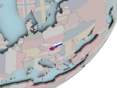 Slovakya bayrağı ile dünya üzerinde