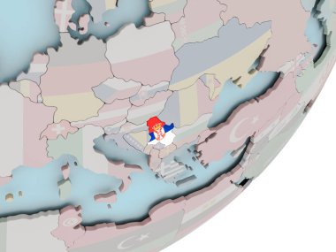 Sırbistan bayrağı ile dünya üzerinde