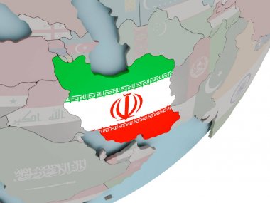 Iran bayraklı dünya üzerinde