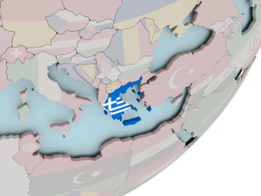 Yunanistan bayraklı dünya üzerinde