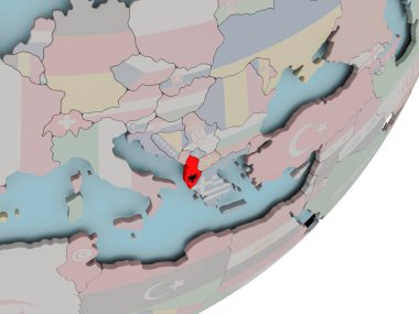 Arnavutluk bayrağı ile dünya üzerinde