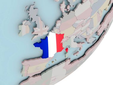 Fransa bayraklı dünya üzerinde