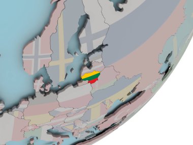 Litvanya bayrağı ile dünya üzerinde