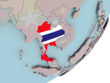 Tayland bayrakları ile dünya üzerinde