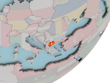Makedonya bayrakları ile dünya üzerinde