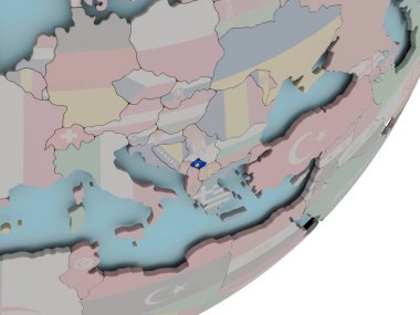 Kosova bayrakları ile dünya üzerinde