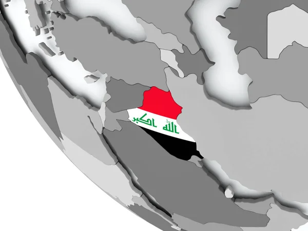 Bandeira do Iraque no mundo político — Fotografia de Stock