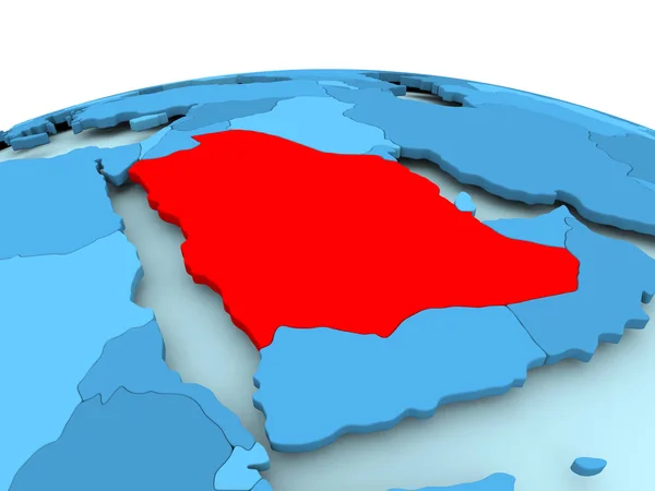 Саудівська Аравія на синій політичних глобус — стокове фото