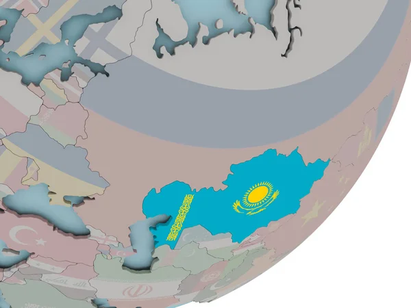 哈萨克斯坦关于地球仪标志 — 图库照片