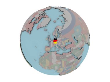 Almanya dünya üzerinde bayrak ile