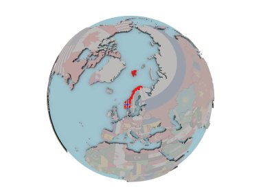 Norveç bayrağı dünya üzerinde