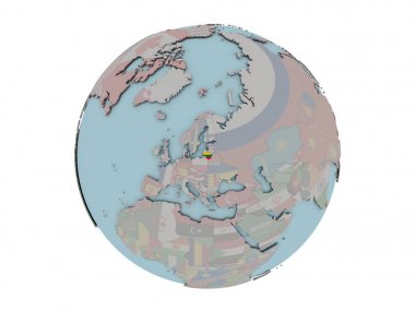 Litvanya dünya üzerinde bayrak ile
