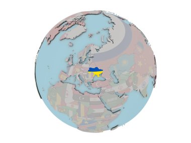 Ukrayna ile dünya üzerinde bayrak