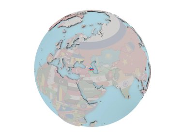 Azerbaycan bayrağı dünya üzerinde