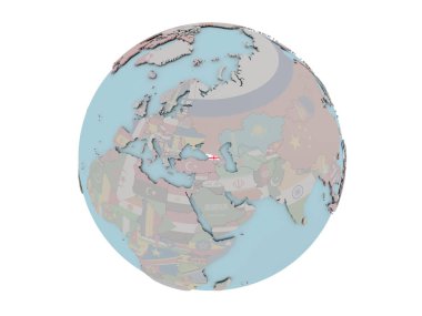 Gürcistan ile dünya üzerinde bayrak