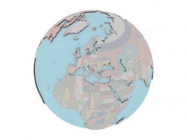 Dünya üzerinde bayrak ile Karadağ