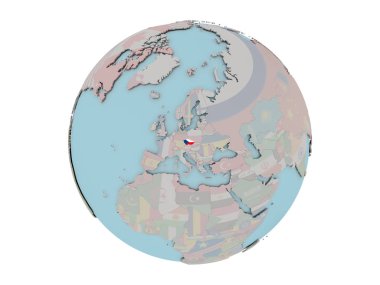 Çek Cumhuriyeti dünya üzerinde bayrak ile