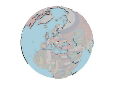 Dünya üzerinde bayrak ile Macaristan