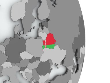 Bayrağı ile Beyaz Rusya Haritası