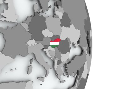 Macaristan haritası bayrak ile