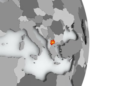 Bayrağı ile Makedonya Haritası