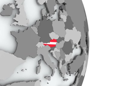 Bayrağı olan Avusturya haritası