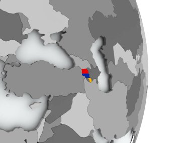 Bayrağı ile Ermenistan Haritası