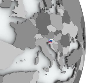 harita Slovenya bayrağı ile