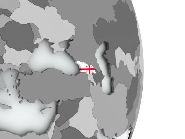 Gürcistan Haritası bayrak ile