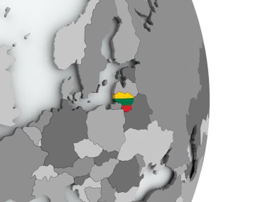 Bayrağı ile Litvanya Haritası