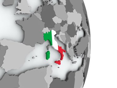 bayrağı ile İtalya Haritası