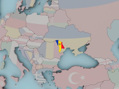 Moldova bayrağı ile siyasi dünya üzerinde