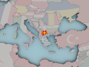 Makedonya bayrak ile siyasi dünya üzerinde