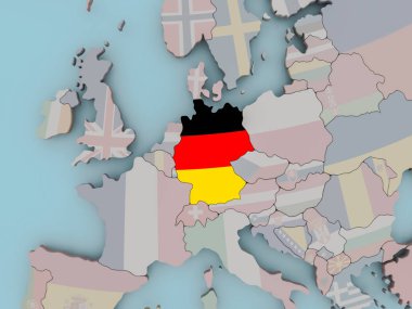 Almanya bayrağı ile siyasi dünya üzerinde