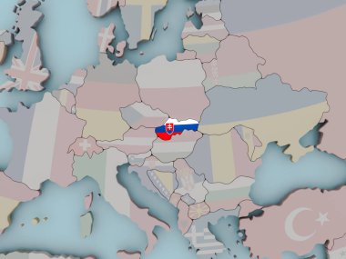 Slovakya bayrağı ile siyasi dünya üzerinde