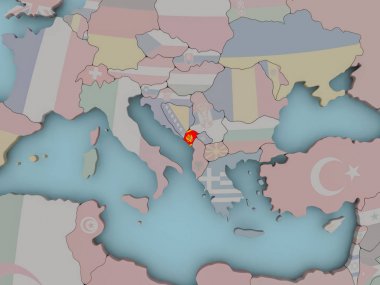 Karadağ bayrağı ile siyasi dünya üzerinde