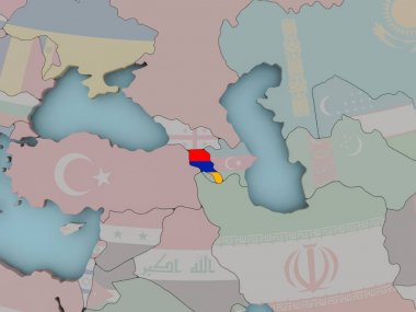 Ermenistan bayrağı ile siyasi dünya üzerinde
