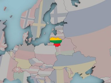 Litvanya bayrağı ile siyasi dünya üzerinde