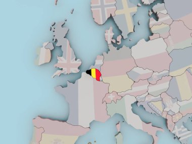 Belçika bayrağı ile siyasi dünya üzerinde
