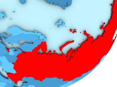 Rusyanın haritada mavi siyasi dünya