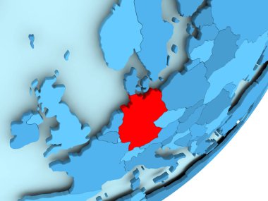 Almanya Haritası mavi siyasi dünya üzerinde