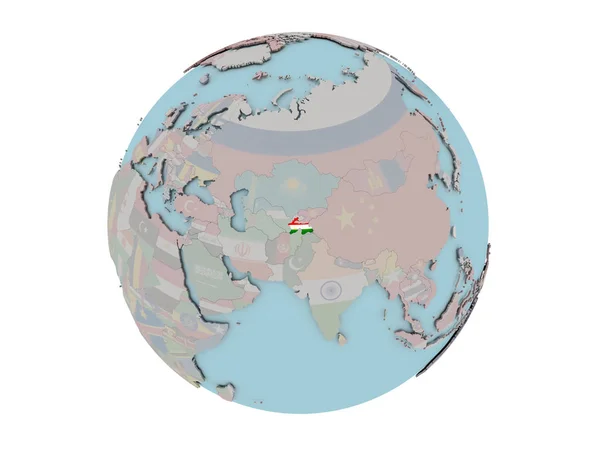 世界のフラグとタジキスタン — ストック写真